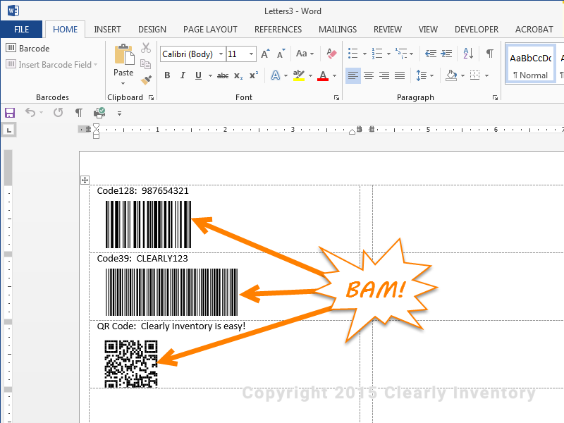 How To Print Barcodes With Excel And Word Clearly Inventory